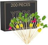 Cocktail Picks 200 PCS Tropical Picks - 4.7" Bamboo Toothpicks Flamingo Decor, Cocktail Toothpicks, Cocktail Picks for Drinks, Pink Flamingo, Cocktail Accessories, Cocktail Sticks, Fruit Picks