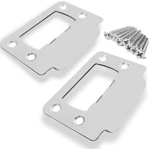 2-1/4" by 1-3/4" Door Latch Restorer Strike Plate for Doors, 2 PCS Universal Door Lock Hardware with Foul 1" Long Screws (Satin Nickel)