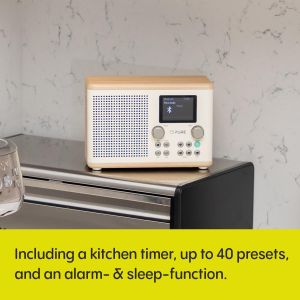 Pure Classic H4 Digital Kitchen Radio – DAB+/FM, Bluetooth, White/Oak