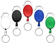 Fushing 5 Colors Retractable Badge Holder Carabiner Reels Key Holders Chains with Metal Split Ring