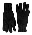 Mens 3M Black Thinsulate Thermal Lined Winter Gloves (Large/Extra Large)(Size: Large/XL)