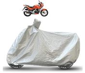 Caronix CBZ Xtreme Bike Cover with Mirror Pocket, Belt & Buckle, Waterproof, Scratch Proof, Heat Resistant, DustProof - Metallic Silver - CBZ Xtreme Cover