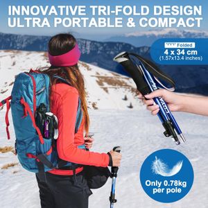 COVACURE Collapsible Walking Poles – Lightweight Trekking Sticks