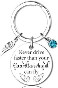Sweet 16 Gifts for Girls 16th Birthday Gifts for Girls 16 Year Old Girl Birthday Gift Ideas Sweet Sixteen Party Decoration Guardian Angel Keychain Never Drive Faster Than Your Guardian Angel Can Fly