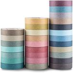 Yubbaex Natural Color Washi Tape Set, 28 Rolls Decorative Tape for DIY Crafts, Bullet Journals, Planners, Scrapbooking, Wrapping (Muti-Color)