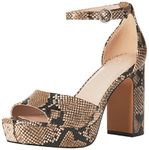 The Drop Women's Hamalie Platform Sandal, Tan Snake, 8