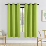 HUTO Blackout Bedroom Window Curtains Drapes - Antique Copper Thermal Insulated Privacy Protect Curtains Drpaeries for Living Room, 2 Panels, 42 x 63 Inch, Fresh Green