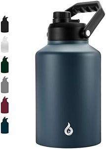 BJPKPK One Gallon(128 oz) Insulated Water Bottle, Dishwasher Safe Stainless Steel Thermos, BPA Free Jug with Ergonomic Handle & Anti-Slip Bottom, Large Water Bottle, Navy Blue