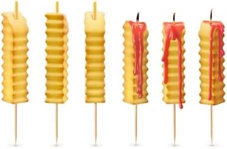Genuine Fred HOT and Crispy French Fry Party Candles, Set of 6, Ketchup Drip Melting Effect, Fun Birthday Cake Toppers and Food-Themed Celebration Decor