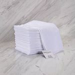 VINN DUNN® Hotel 100% Cotton Face Cloth, 12 Cotton Washcloths, Flannels Face Cloth Pack, 400 GSM Wash Cloths | 30 x 30 cm | WHITE | Pack of 12