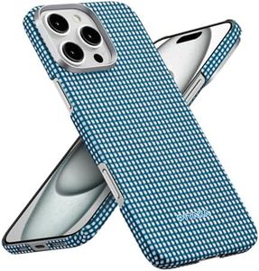 pitaka for iPhone 16 Pro Case Compatible with MagSafe, Thin & Light iPhone 16 Pro Case with a Caseless Feel, 1500D Aramid Fiber Woven [Ultra Slim Case-Ocean]