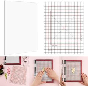 Briartw 6.5x8.5 Grip Mat with Printed Guides,Multi-Use Non-Slip Sticky Mats Fit in original-size Stamp Positioning Tool,Photopolymer Mat for Centering & Aligning Tape-free Stenciling Ink Blending