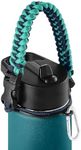 IRON °FLASK Paracord Handle - Fits Wide Mouth Water Bottles - Durable Carrier, Secure Accessories, Survival Strap Cord, Safety Ring, and Carabiner - Seven Core Paracord Bracelet