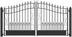 ALEKO Dual Swing Driveway Gate | 12 x 6 Feet | Anti-Rust Galvanized Steel Gate | Outdoor Fence Gate | Swing Security Barrier | DG12VEND | (12x6, Venice Style)