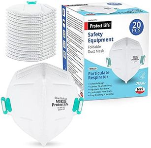 Protect Life NIOSH Certified Respirator Masks - 20 pack - Foldable Dust Masks for Construction, Woodworking, Smoke, Wildfires & more