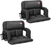SUNNYFEEL 25" Extra Wide Stadium Seat for Bleachers with Back Support, 4.7" Thick Padded Cushion, 6-Position Reclining Folding Bleacher Chair with Dual Shoulder Straps, Side Pockets & Cup Holder