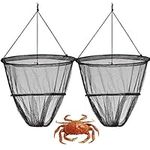 ADEPTNA Set of 2 Crab Fish Crayfish Lobster Drop Nets with Bait Clip and Rope - Perfect Crabbing Net For Crabs And Crayfish - Endless Hours of Fun Along the Shore