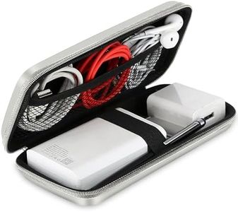 iMangoo Shockproof Carrying Charger Case Hard Protective EVA Impact Resistant Power Bank Pouch Small Electronics Organizer Cable Accessory Travel Essentials for Women, Size 6.5''x3.2''x1'',Silver