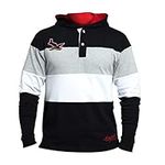 Guinness Long Sleeve Irish Rugby Jersey for Men | Mens Polo Style Rugby Shirt Jerseys Beer Sweatshirt, Red and Black, X-Large