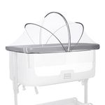 Beberoad Love Bassinet Cover Mosquito Net Cover with 2-Way Zipper Mosquito Net for Bassinet/Bedside Sleeper/Travel Crib (White)