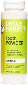 Uncle Harry's All Natural Tooth Powder | Alkalizing Remineralizing Enamel Support & Whitening Toothpaste for Sensitive Teeth | Powder Toothpaste for Gum Health & Fresh Breath (8 oz)