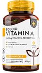 Vitamin A 8,000IU – 365 Softgels – Vitamin A Supplement for Normal Skin, Eyes & Immune System – No Soybean or Fish Liver Oil – 2400μg Vitamin A Capsules not Tablets – Made in The UK by Nutravita