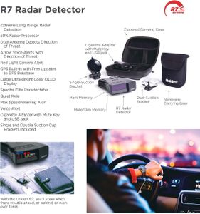 Uniden R7 Long Range Radar Detector – Dual Antenna, Voice Alerts