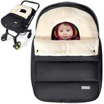 Orzbow Car Seat Covers for Babies Winter, Universal Baby Car Seat Cover with Adjustable Collar, Waterproof Carseat Cover with Zipper, Warm Coral Fleece, Detachable and Machine Washable, Black