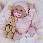 Milidool Reborn Baby Dolls Lifelike Girl Doll 18 inch Realistic Newborn Baby Doll Real Looking Silicone Baby Dolls Girl with Feeding Complete Accessories for 3+ Years Old Gifts