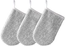 Sinland Microfiber Face Cleansing Gloves Makeup Remove Cloths 5.1inch x 7.8inch 3 Pack Light Grey