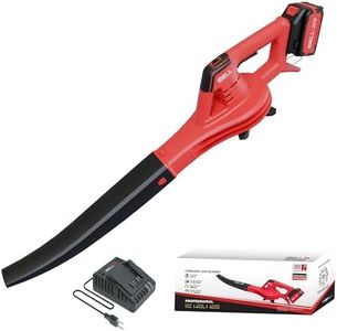 IBELL LB20-28 Cordless Leaf Blower | Heavy-Duty |20V One Power Series, 280W Motor, 2.0Ah Li-Ion Battery & Charger, 88 M/S Air Speed, 2.8 M³/Min Air Volume-6 Months Warranty, Red