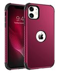 BENTOBEN for iPhone 11 Case, Phone Case iPhone 11, Heavy Duty 2 in 1 Full Rugged Shockproof Protection Hybrid Hard PC Bumper Drop Protective Girls Women Boy Men Covers for iPhone 11 2019, Wine Red