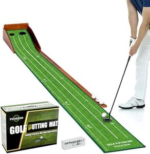 Putting Green Indoor - Outdoor Putting Green,Putting Matt for Indoors, Golf Practice Mat with Auto Ball Return, Solid Wood, Velvet Surface, Perfect Portable Gift for Office Home Outdoor