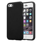 cadorabo Case works with Apple iPhone 5 / iPhone 5S / iPhone SE in DAHLIA BLACK - TPU Silicone and Plastic Outdoor Cover with extra Grip Anti Slip Surface in Triangle Design - Protective Back Skin