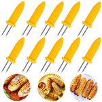 10PCS Corn Holders - Corn on The Cob Skewers,Stainless Steel Corn Fork Prong Skewers Kitchen Tool for BBQ Twin Prong Sweetcorn Holders Home Cooking Fork