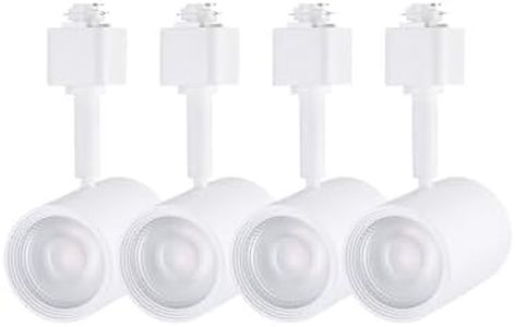 LEONLITE 4-Pack 8.5W LED Track Lighting Heads, CRI90 H Track Lighting, Dimmable Track Light Heads, ETL & ES Listed, 36° H Track Lighting Heads, 4000K Cool White, Matte White