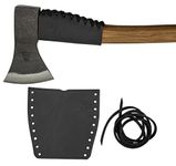 1844 Helko Werk Germany Leather Axe Handle Collar - Axe Collar, Handle Protector, and Neck Guard for Ax Handles - Fits Most Common Size Axes - Made in USA (Axe Collar Black) #8635BK