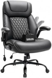 CHEJODAX Big and Tall Executive Office Desk Chair 500lbs, Air Lumbar, Black