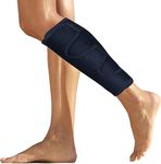 Leosportz Calf Compression Sleeves for Men - Shin Support for Pain Relief | Self-Adhesive Adjustable Calf Brace Support | Leg Compression Sleeves For Men Women (1, Black)