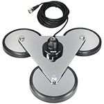 TRAM WSP2692 Tri-Magnet Cb Antenna Mount with Rubber Boots & Coaxial Cable, 5", Silver