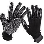 Bestbuy Pet Grooming Gloves - Improved Five Finger Design Rubber Glove Gentle Deshedding Brushes for Cats, Dogs and Horses (Black)