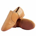 s.lemon Modern Jazz Dance Shoe,Made of Genuine Leather,Slip On Tan 37