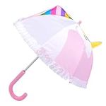 Laura Ashley little girls umbrella, white/pink 3D unicorn dome-shaped Umbrella