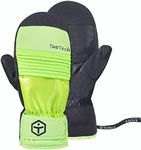 TaoTech Ski Gloves Organ Wrist Guard Equipped Men's Women's Mittens Snowboard Gloves with Protector Waterproof 5-Finger Inner (FQ-neon Green, S)