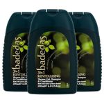 Badedas 3-in-1 Revitalizing Shower Gel Shampoo and Conditioner having a rich formulation with extract of horse chestnut and the distinctive Badedas Fragrance, 200 ml Pack of 3