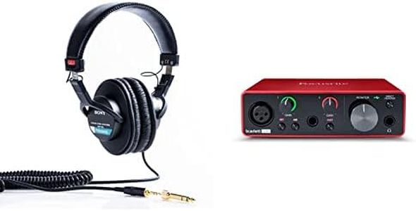 Sony MDR7506 Professional Large Diaphragm Headphone & Focusrite Scarlett Solo 3rd Gen USB Audio Interface, for The Guitarist, Vocalist, Podcaster or Producer