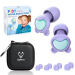 Kids Ear Plugs (5-12 yrs) - 26dB Noise Reduction Earplugs for Airplane, Focus, Travel, Concerts, Socializing Sports, Noise Sensitivity, Fit Adults with Small Ear Canals, 8 Ear Tips in XS/S/M/L, PG