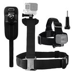 CAMKIX Body Mount Bundle for Gopro Hero 7, 6, Hero 5, Black, Session, Hero 4, Session, Black, Silver, Hero+ LCD, 3+, 3, 2, 1 – Shoulder Harness Mount/Head Strap Mount/Rotating Wrist Mount