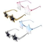 Partideal 4 Paris Star Glasses, Star Shaped Sunglasses, Novelty Pentagram Sunglasses, Funky Party Sunglasses for Festival Fancy Dress Party Costume Accessories