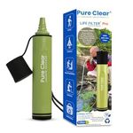 Pure Clear Life Filter Pro - Water Filter Straw Survival & Hiking 500 Litres Filter Life - Water Filter Camping - Removes 99.99% Viruses, Bacteria & More - Easy Use & Portable Water Purification Straw